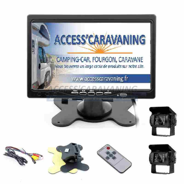 Kit 2 cameras recul filaire avec ecran 7 pouces - DESTOCKAGE