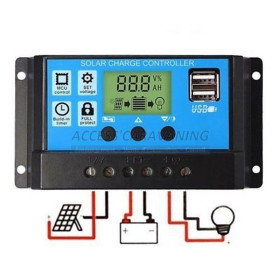 Regulateur 30A panneau solaire 12/24V avec double USB