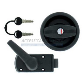 Serrure noire avec barillet et 2 cles