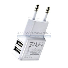 Chargeur prise 220V 2 USB a charge rapide