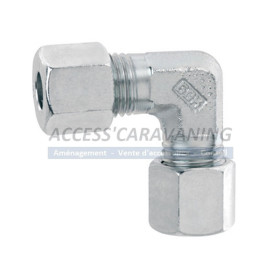 Jonction coudee raccord D.6/8 gaz