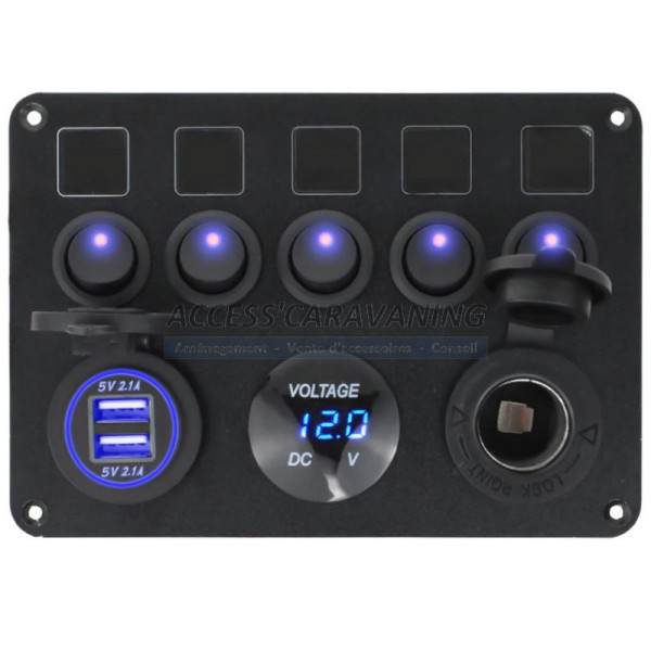 Tableau electrique 5 boutons 12V Plug/Play