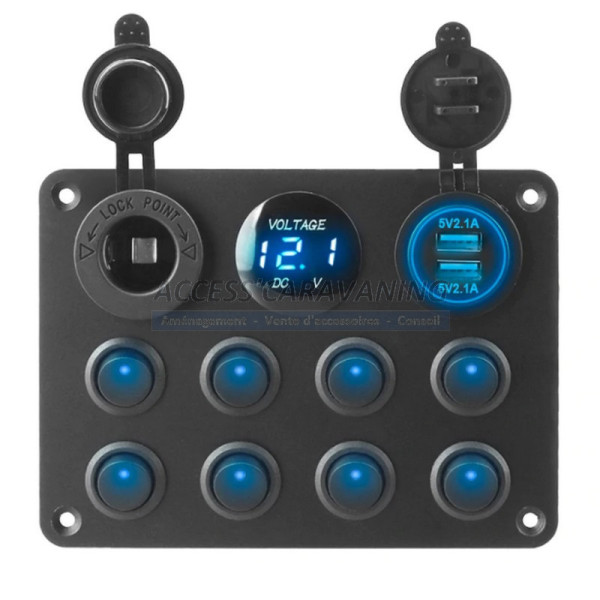 Tableau electrique 8 boutons 12V Plug & Play