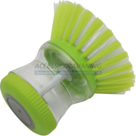 Brosse vaisselle avec reservoir bouton