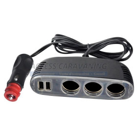 Triple allume cigare + USB 12 Volts