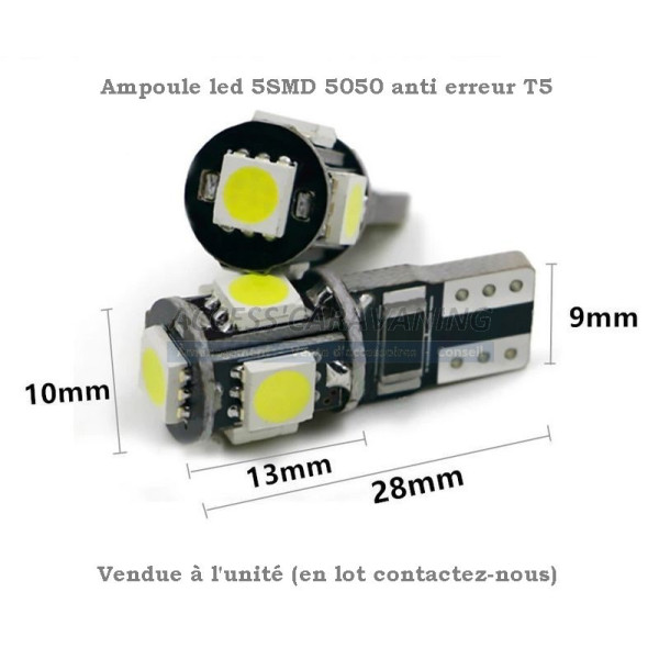 1 ampoule led W5W - T10 anti erreur