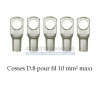 Lot de 5 cosses 10 mm2 D.8 a sertir