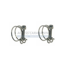 2x Colliers fils inox pour tuyau diam. 25 mm