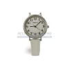Montre design fine (bracelet blanc fond alu)