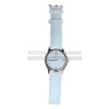 Montre design rosace (bracelet blanc fond blanc)