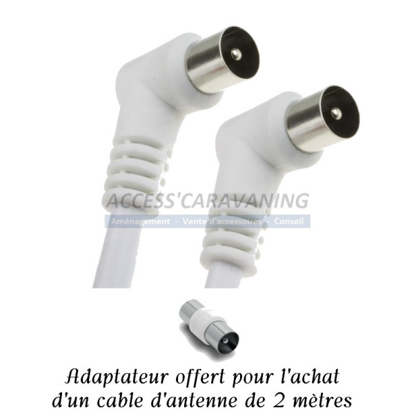 Cable antenne M/M prolongateur TV (2 metres)