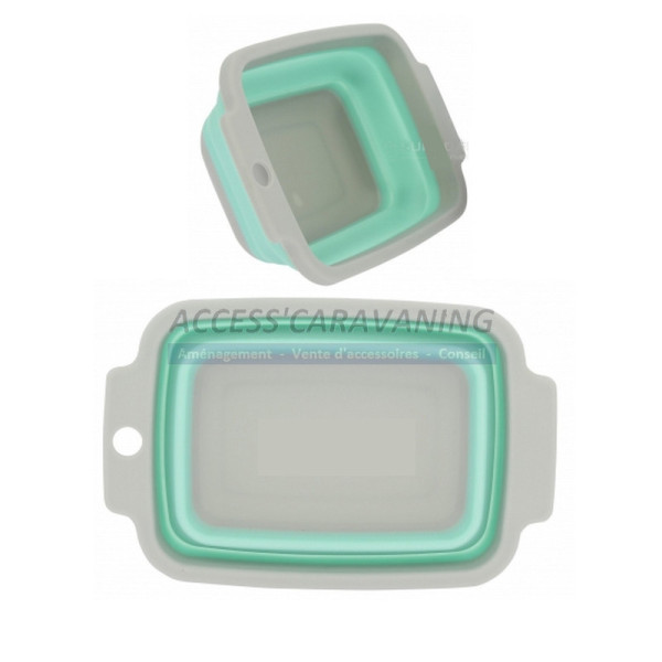 Plat rectangle retractable silicone vert 7,9 cm