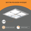 Plafonnier 22x22cm a LED 12 Volts 12 Watts avec intensite reglable