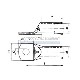 1X Cosse fil 16mm² pour un bornage M8 batterie