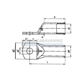 1X Cosse fil 25mm² pour un bornage M8 batterie