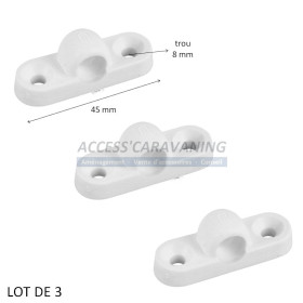 Lot de 3 pontets en plastique diam.8