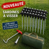 Lot de 20 sardines piquets a visser avec sacoche, embout, extracteur