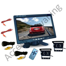 Kit 2 cameras recul filaire avec ecran 7 pouces - DESTOCKAGE