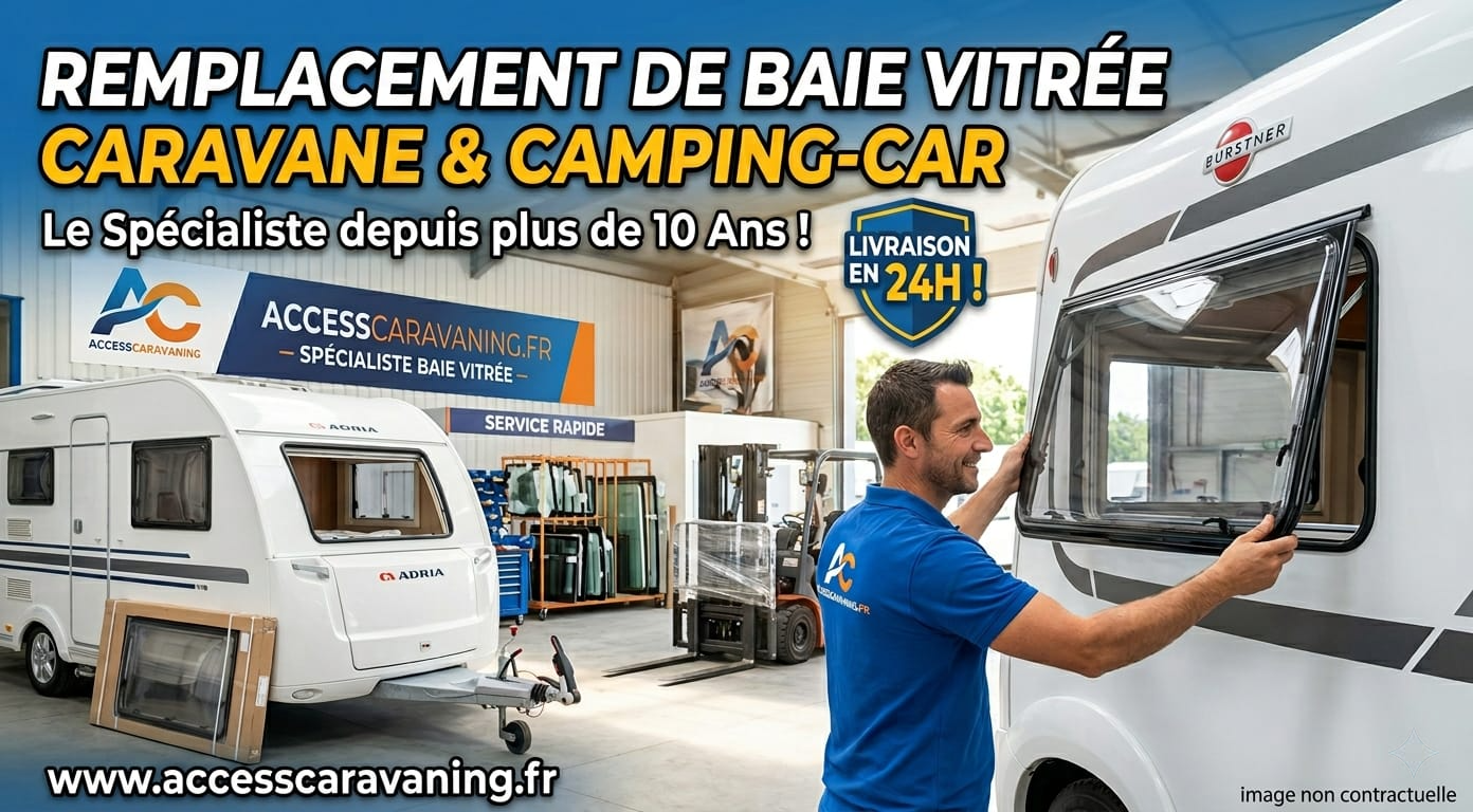 Remplacement baie vitrée caravane camping-car et fourgon