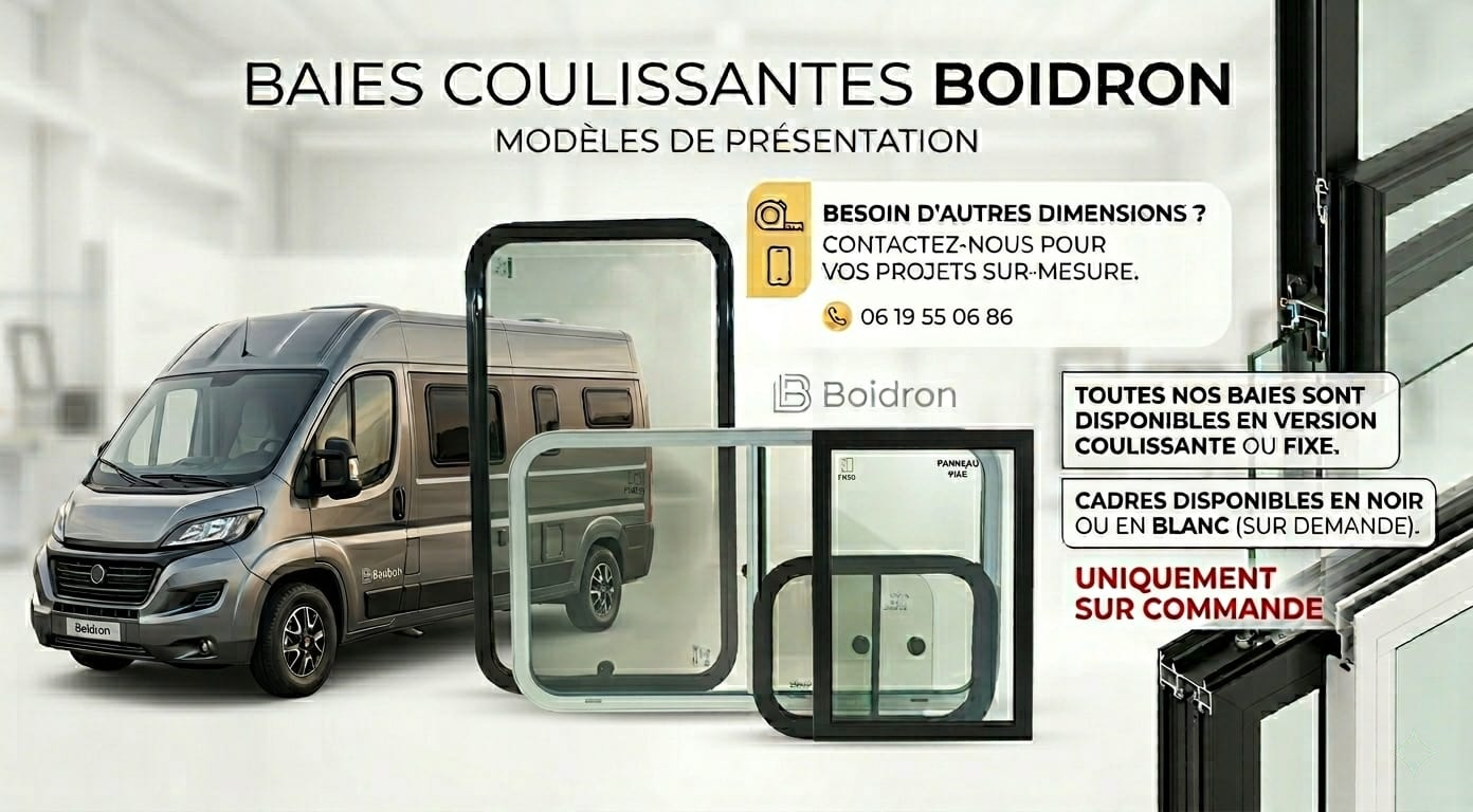 Baies BOIDRON toutes tailles et coloris blanc et noir access caravaning